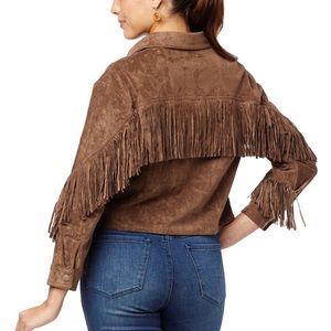 BLANK NYC Hot Cocoa Fringe Jacket